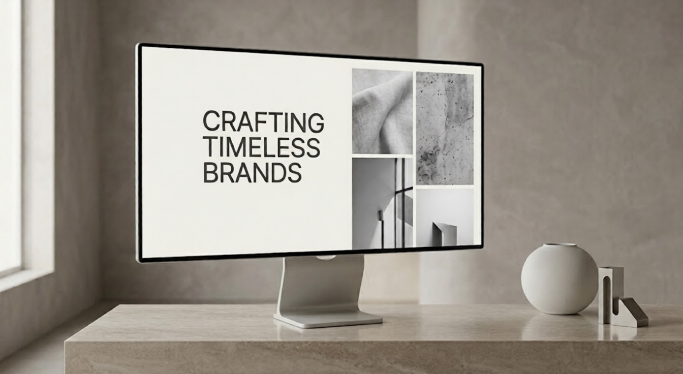 Detalle editorial de sistema tipográfico premium en pantalla web con tipografía sans-serif refinada